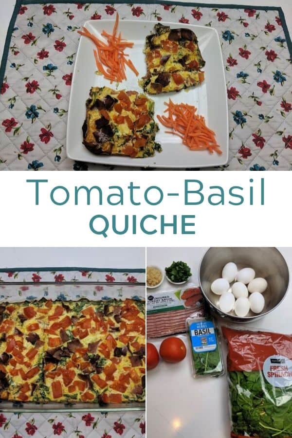 Tomato-Basil Quiche with Bacon and Spinach