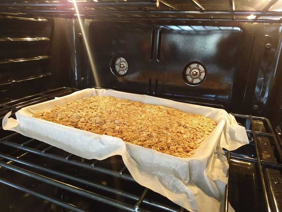 oatmeal bars in the oven