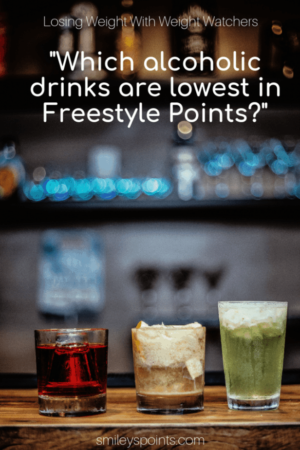 3 low point alcoholic drinks on a bar 