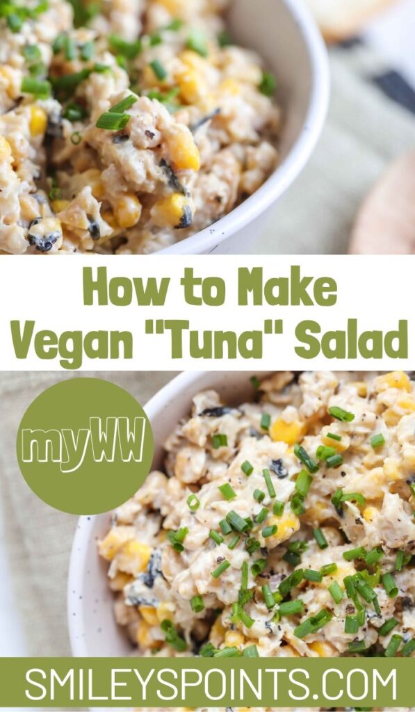 vegan tuna salad collage image