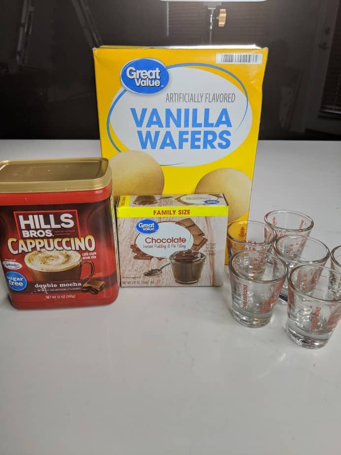Ingredients for chocolate mousse shots
