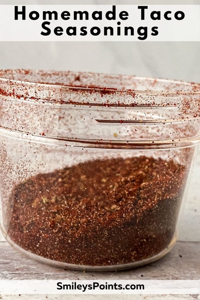 taco seasoning in a glass jar