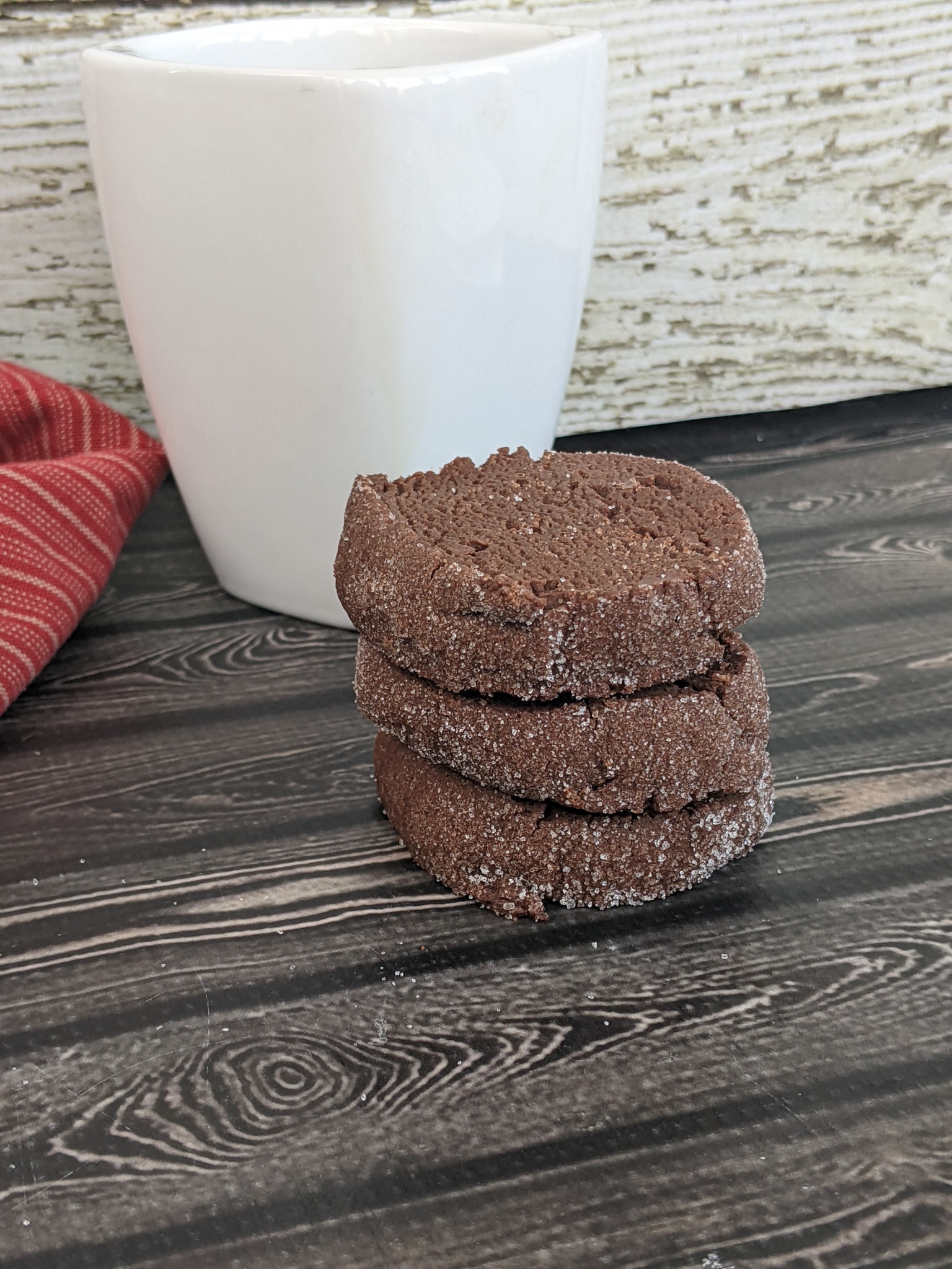Salted Chocolate Sables with white cup