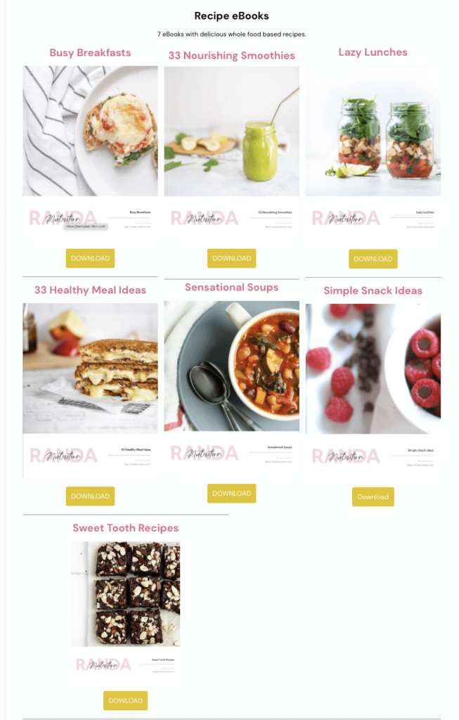 Recipe e-books by Randa