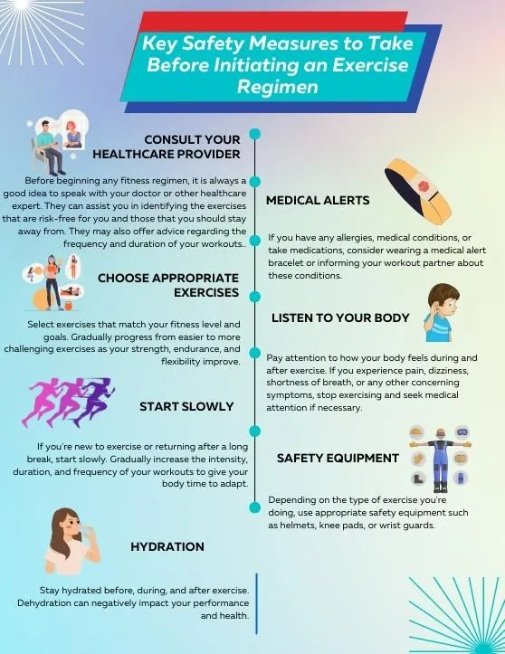 Types of precautions to take before exercising