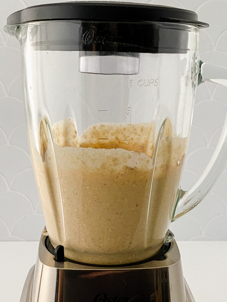 ground batter inside the blender