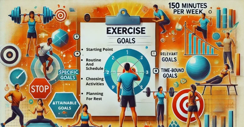 A step-by-step guide for creating exercise targets depicted in a detailed and visually engaging image